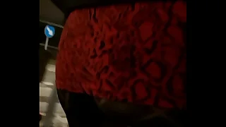 Horny sissy crossdresser exhibiting a resemblance ass outdoor in pantyhose through despite troubles