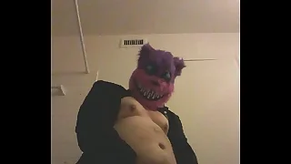 Cat guy concerning a fancy suit jerking it good